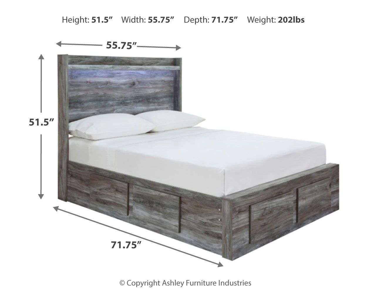 Signature Design by Ashley® Baystorm - LED Panel Bed | Meri Furniture
