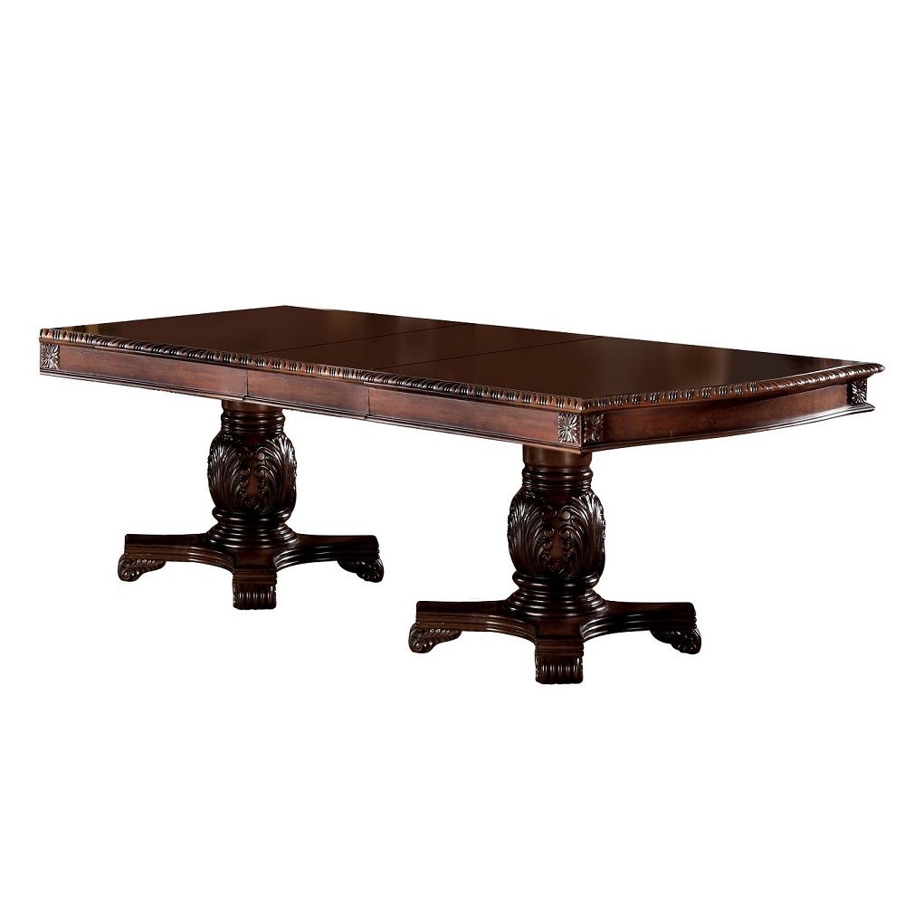 ACME Chateau De Ville - Dining Table With Double Pedestal - Dark Brown - 46" | Meri Furniture