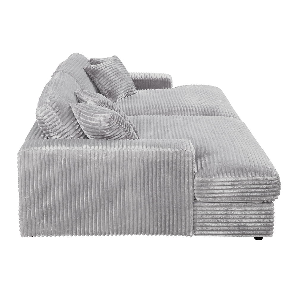 ACME Hilde - Sectional Sofa With 4 Pillows - Gray | Meri Furniture