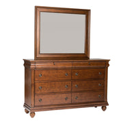 Liberty Furniture Rustic Traditions - Dresser & Mirror - Dark Brown | Meri Furniture