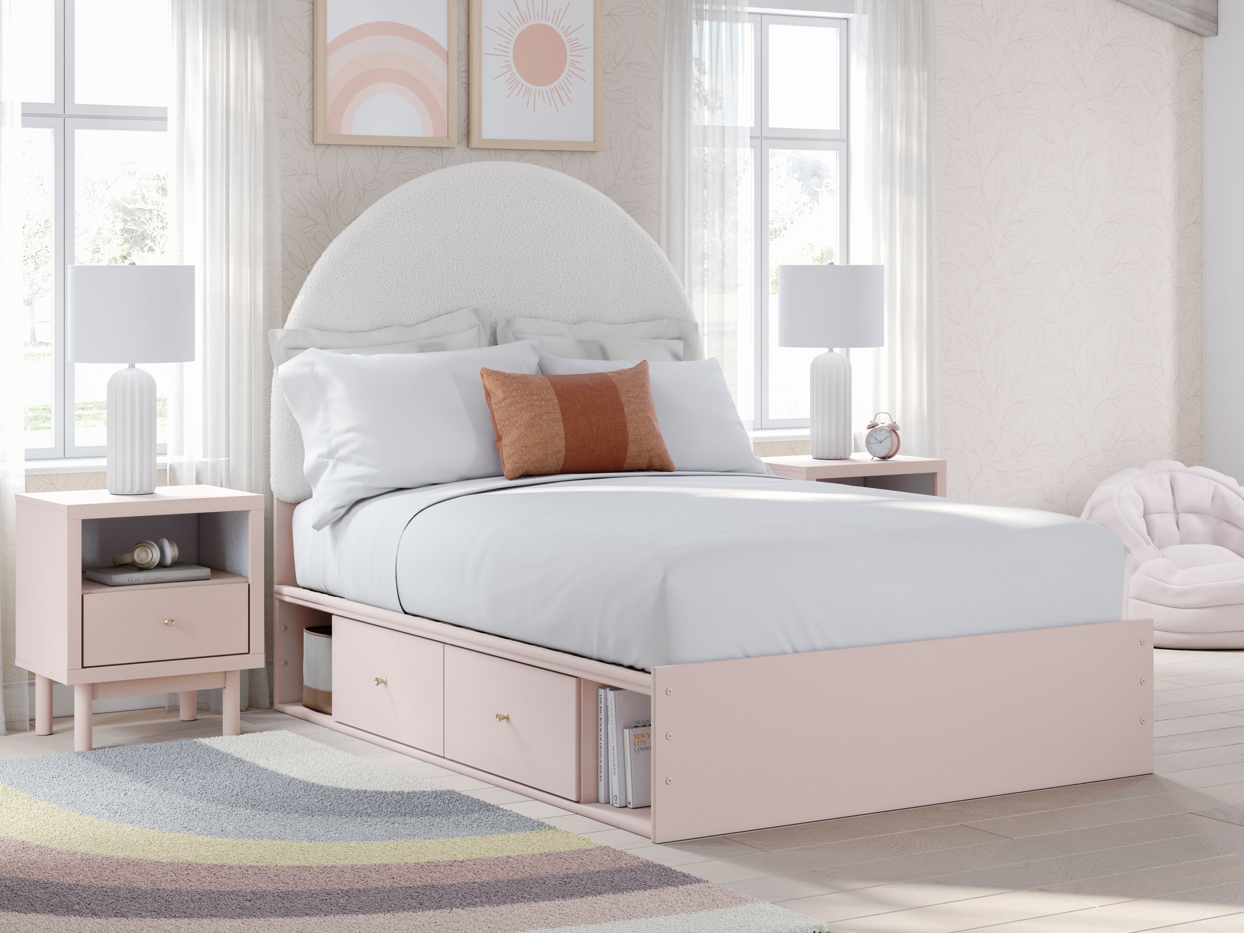 Signature Design by Ashley® Wistenpine - Upholstered Panel Bed With Storage | Meri Furniture