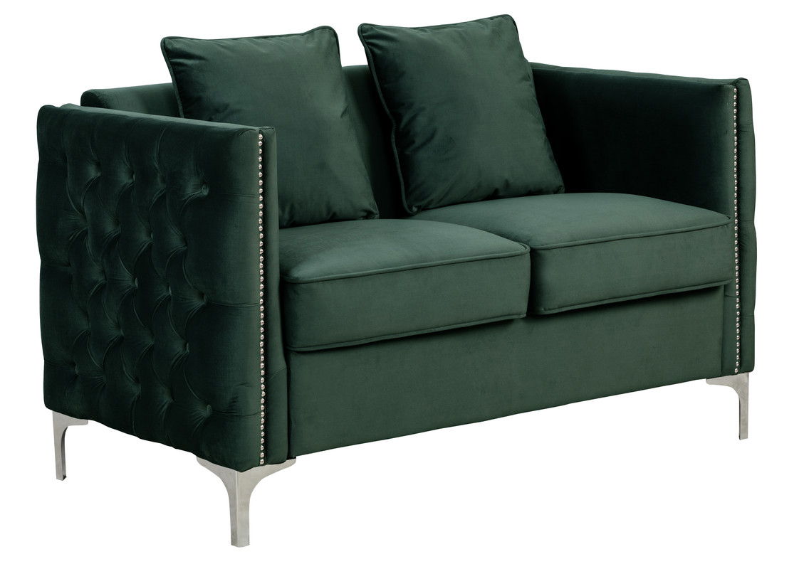 Bayberry Green Velvet Sofa Loveseat Chair Living Room Set