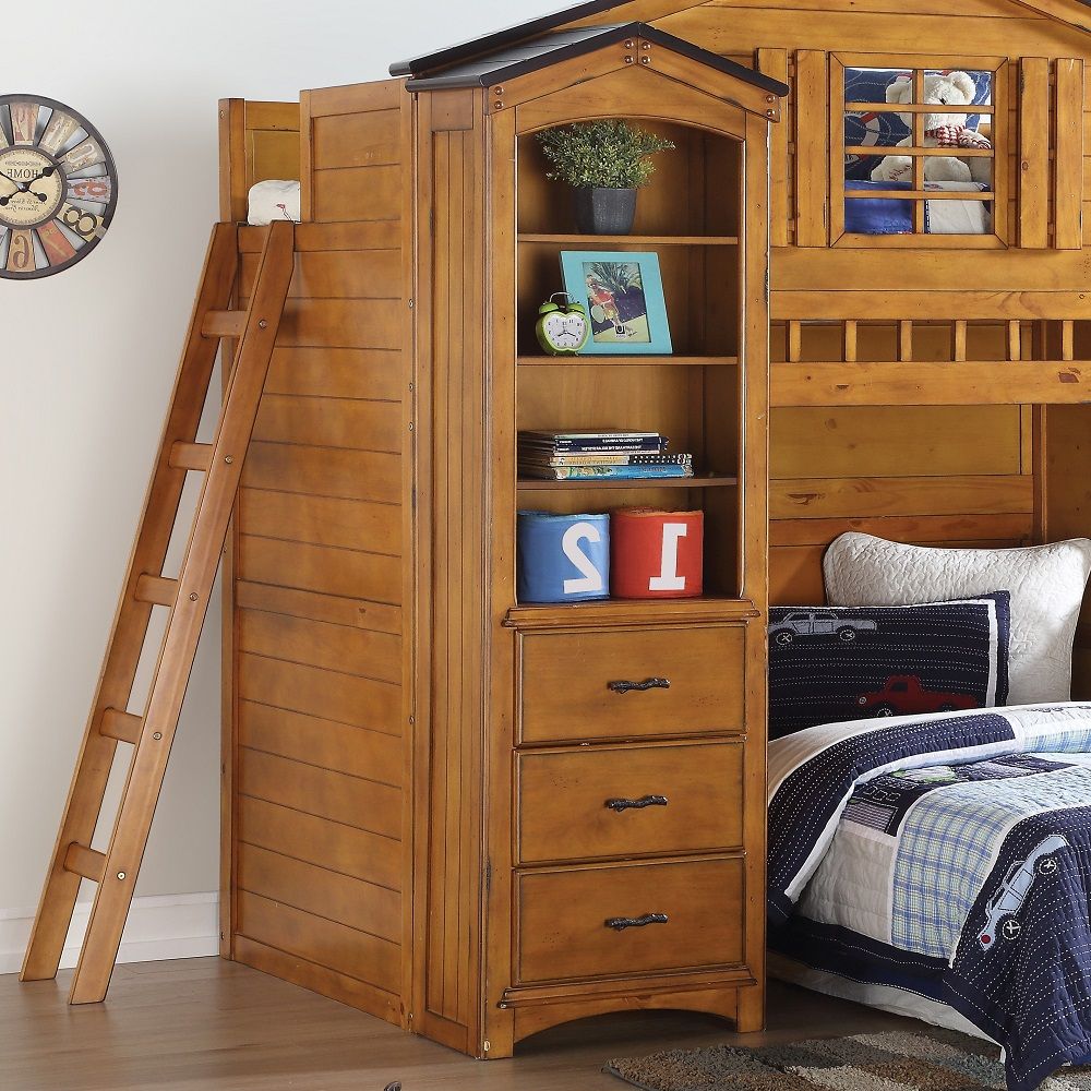 ACME This Tree House Bookcase Cabinet will be a great addition to the matching loft bed. The design is unique and beautiful. Featuring abundant storage spaces, this cabinet will sure to accompany perfectly with the bed. | Meri Furniture