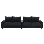 Modern 4 Seater Corduroy Sofa Couch With USB Ports And Hidden Storage