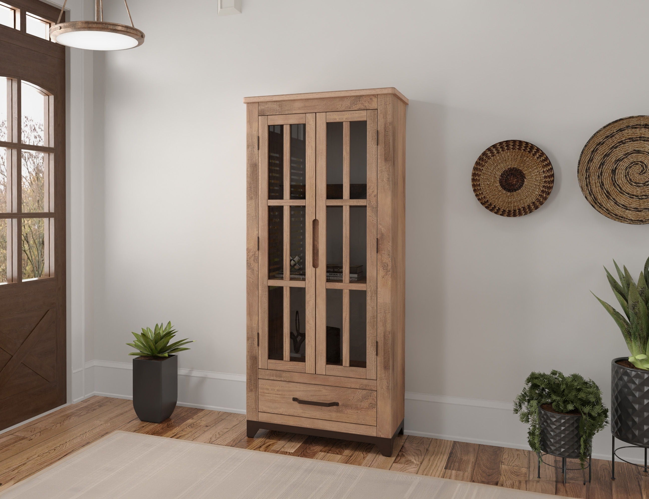International Furniture Direct Natural Parota - Cabinet - Brown Cappuccino | Meri Furniture