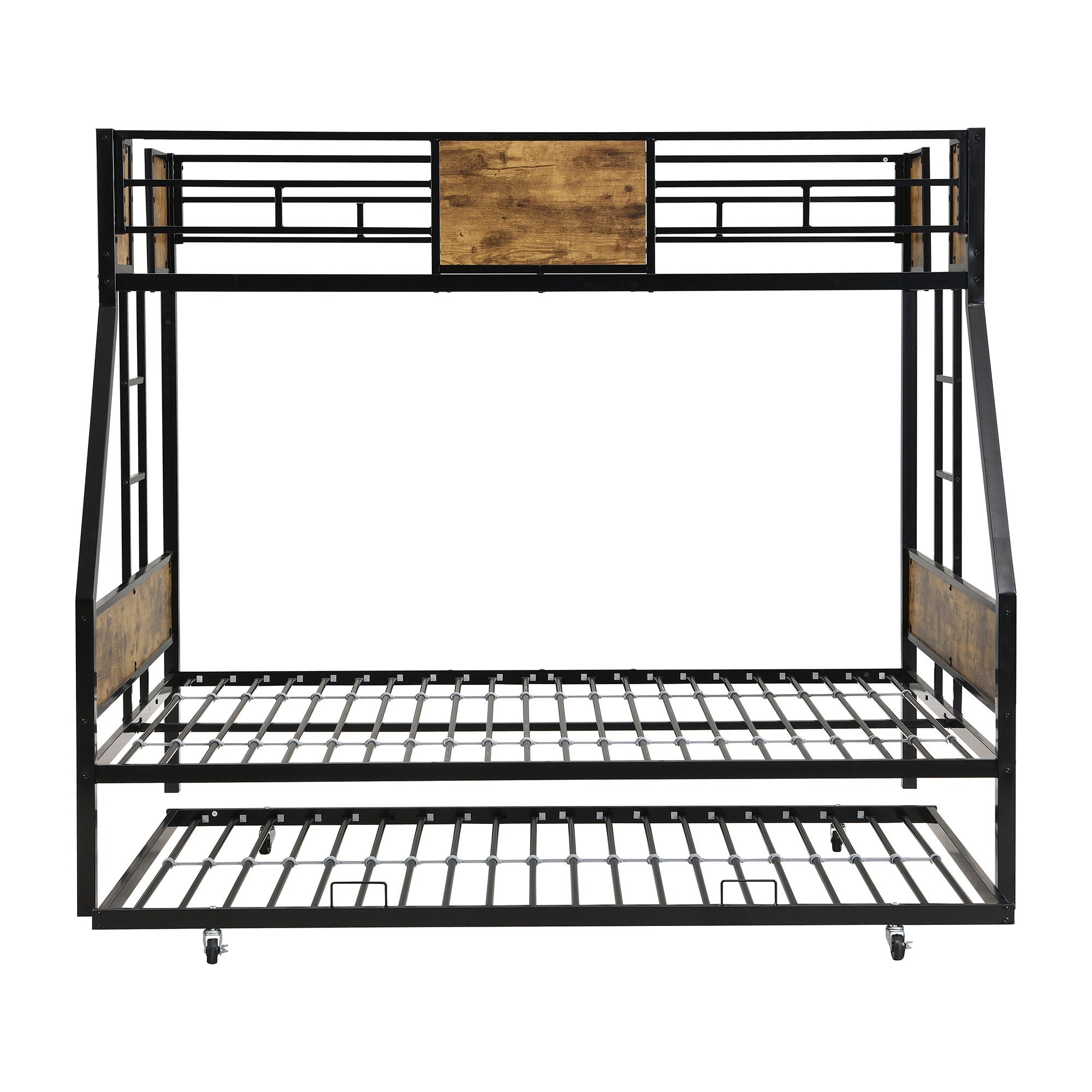 Modern Metal Bunk Bed With Dual Side Ladder And Metal Desig