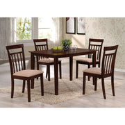 Samuel - 5 Piece Dining Set - Beige Microfiber &Espresso