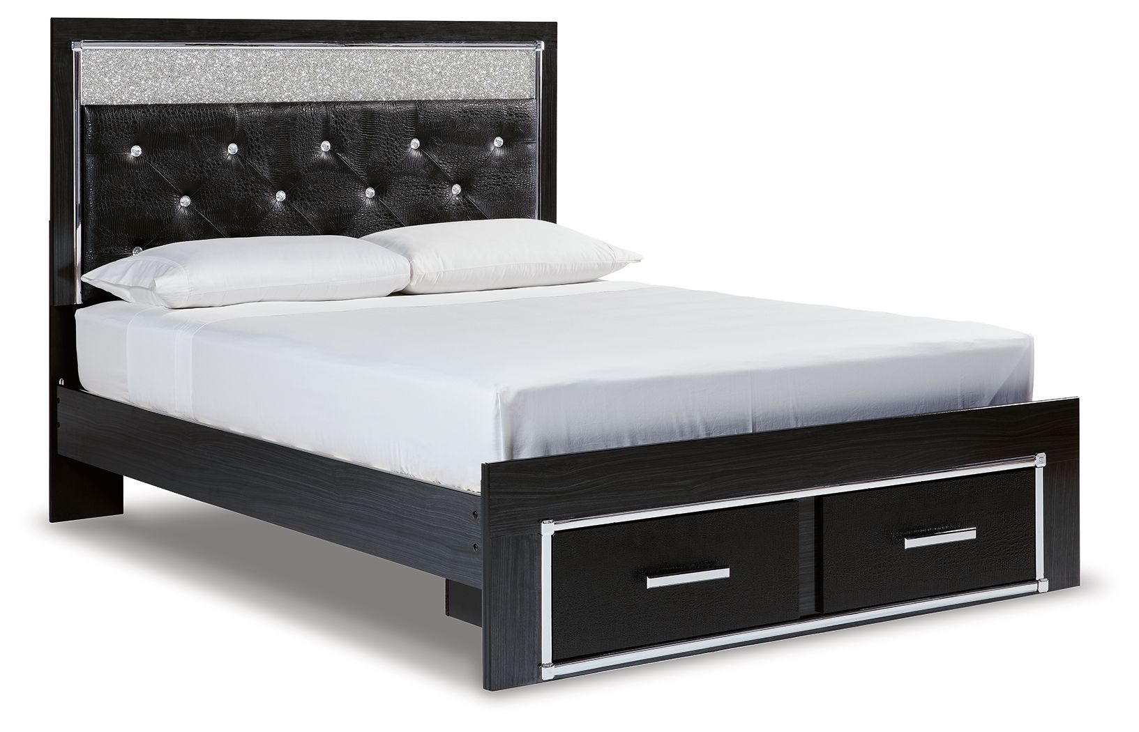 Signature Design by Ashley® Kaydell - Upholstered Panel Storage Platform Bed | Meri Furniture