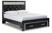 Signature Design by Ashley® Kaydell - Upholstered Panel Storage Platform Bed | Meri Furniture