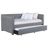 Brodie - Upholstered Twin Daybed With Trundle - Gray