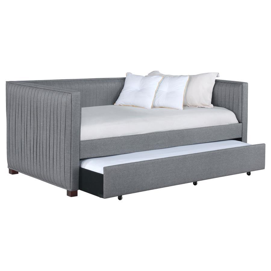 Coaster Fine Furniture Brodie - Upholstered Twin Daybed With Trundle - Gray | Meri Furniture