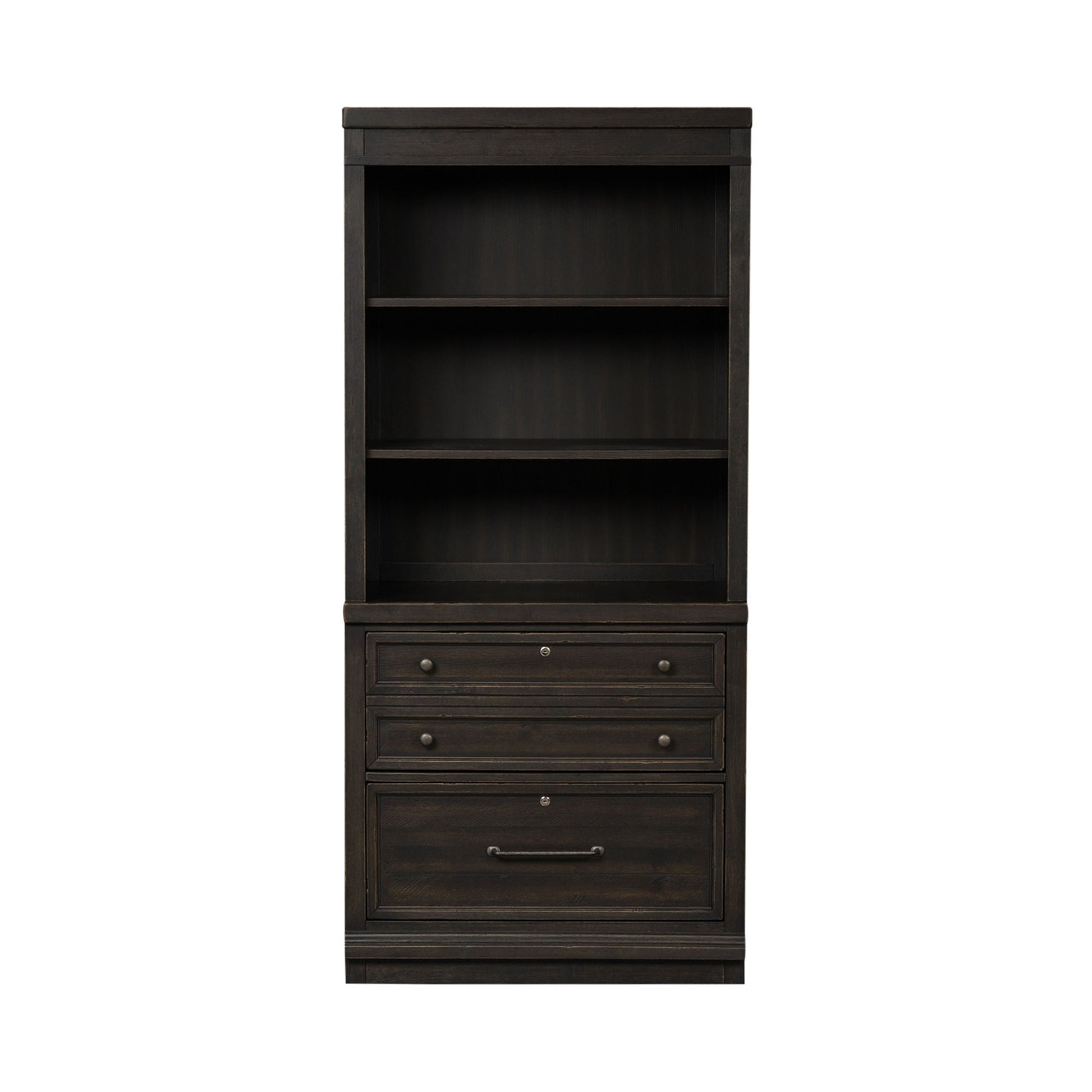 Liberty Furniture Harvest Home - 2 Piece Hutch & Cabinet Set - Black | Meri Furniture
