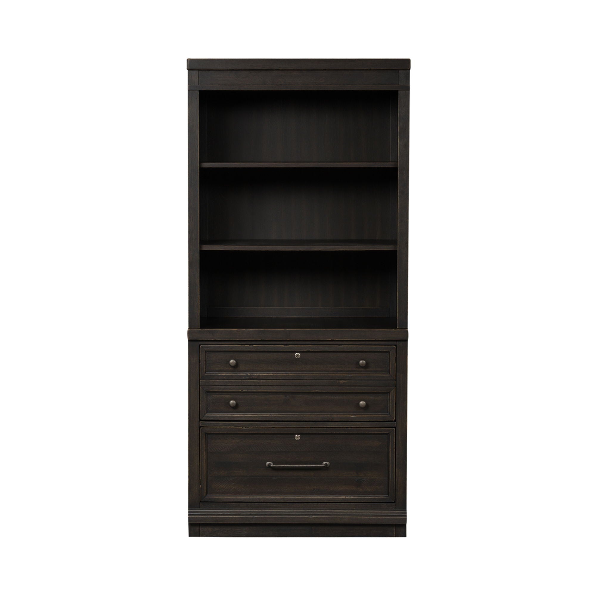 Liberty Furniture Harvest Home - 2 Piece Hutch & Cabinet Set - Black | Meri Furniture