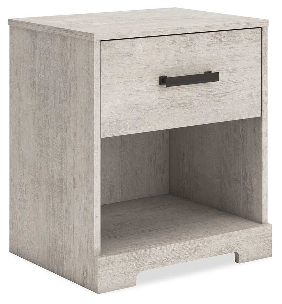 Signature Design by Ashley® Shawburn - Whitewash - One Drawer Night Stand | Meri Furniture