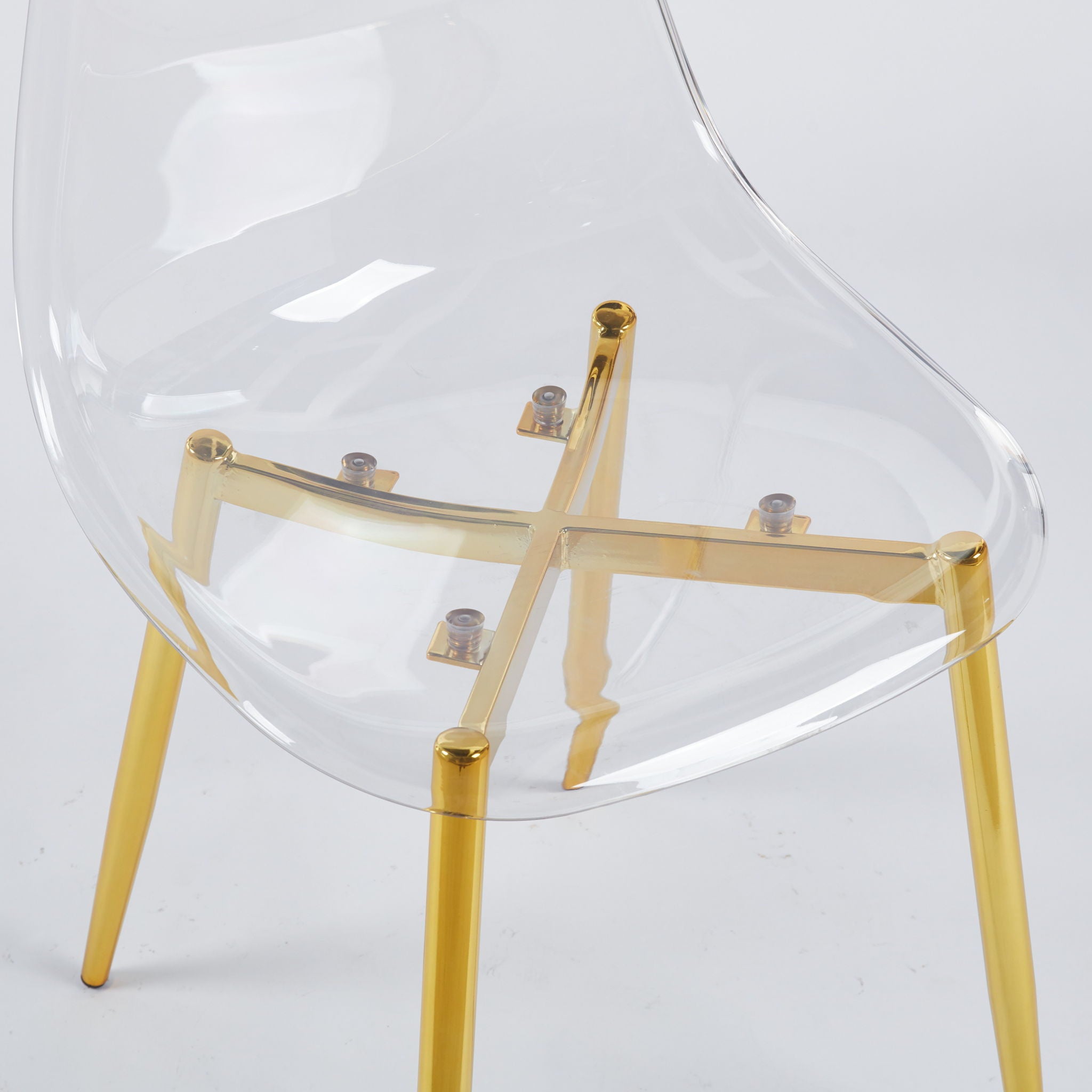 Transparent Plastic Seat Dining Chair (Set of 4)