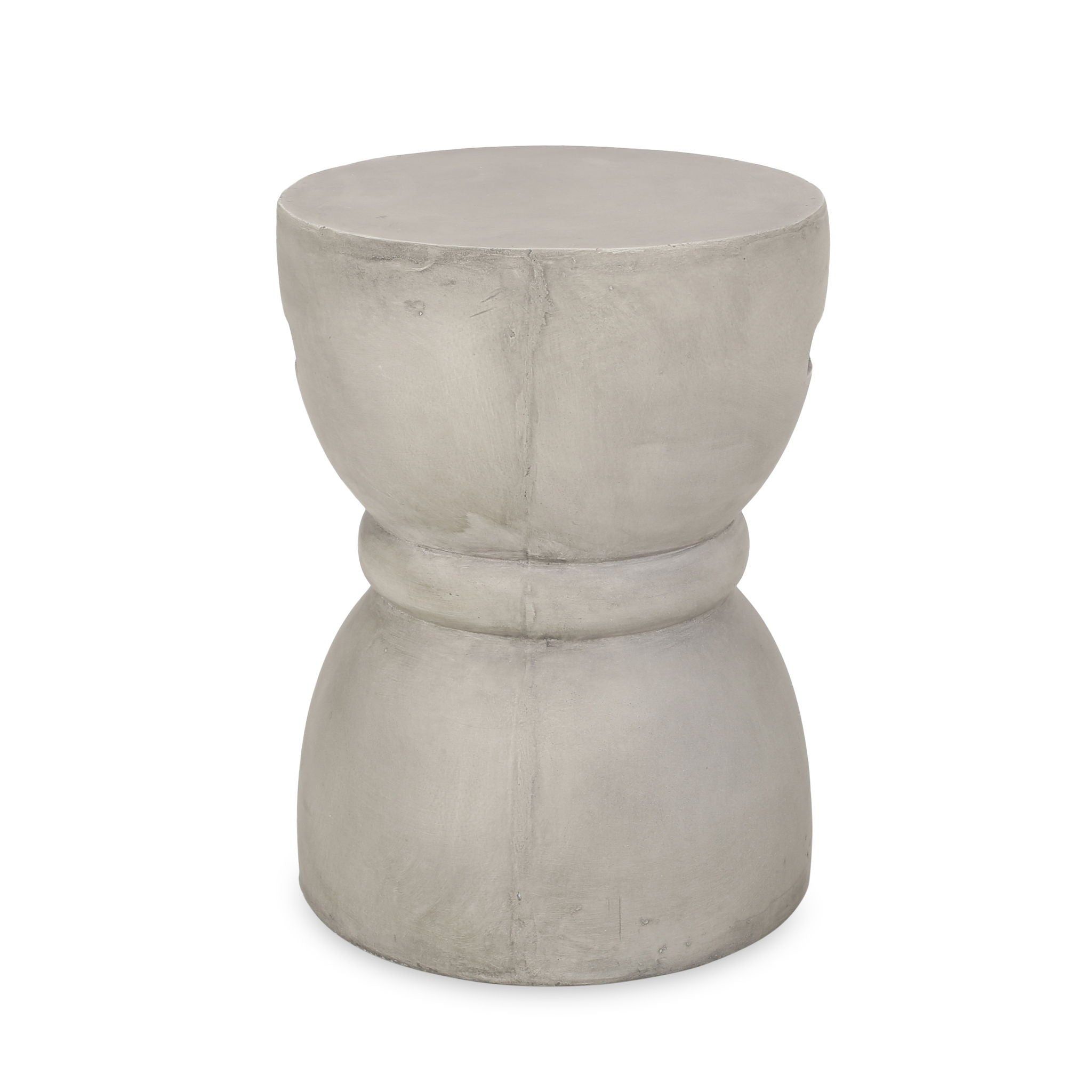 Outdoor Side Table With Hourglass Shape - Gray