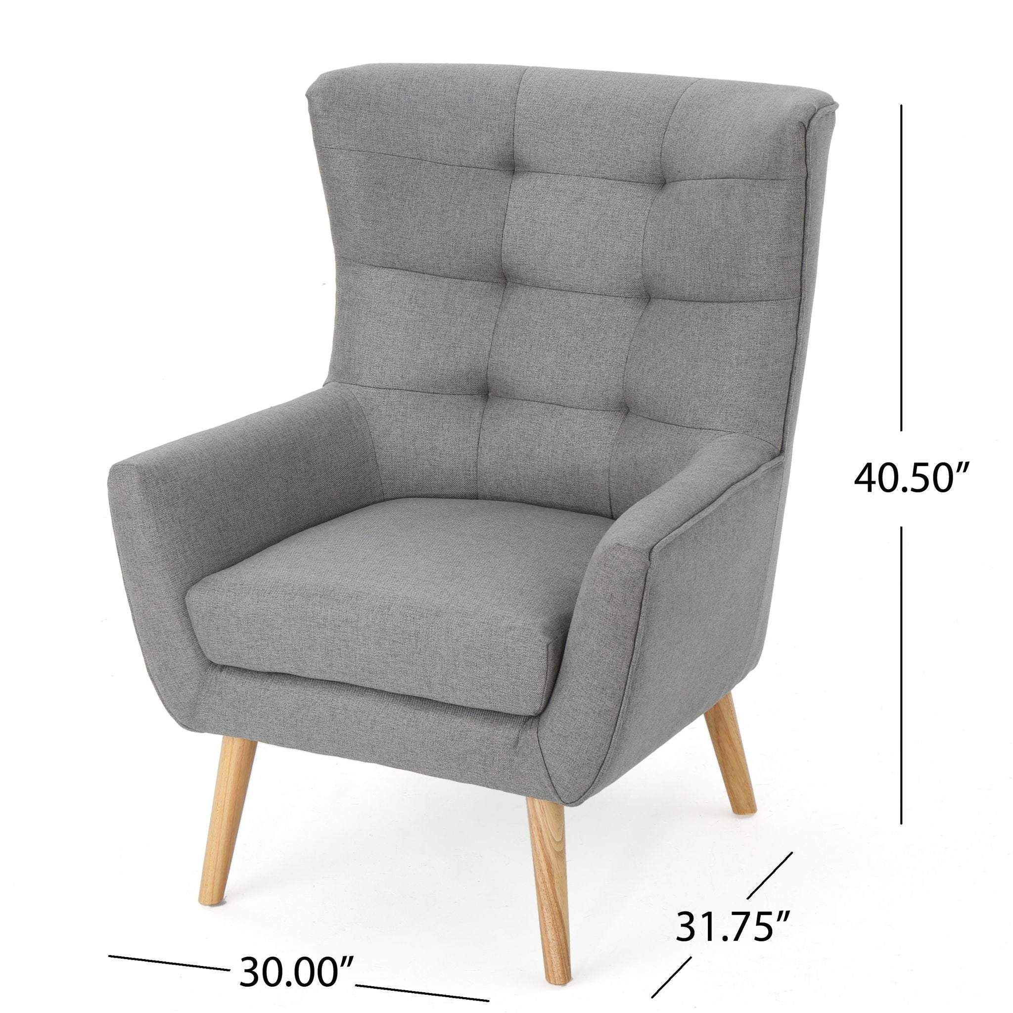 Club Chair With Rubberwood Legs