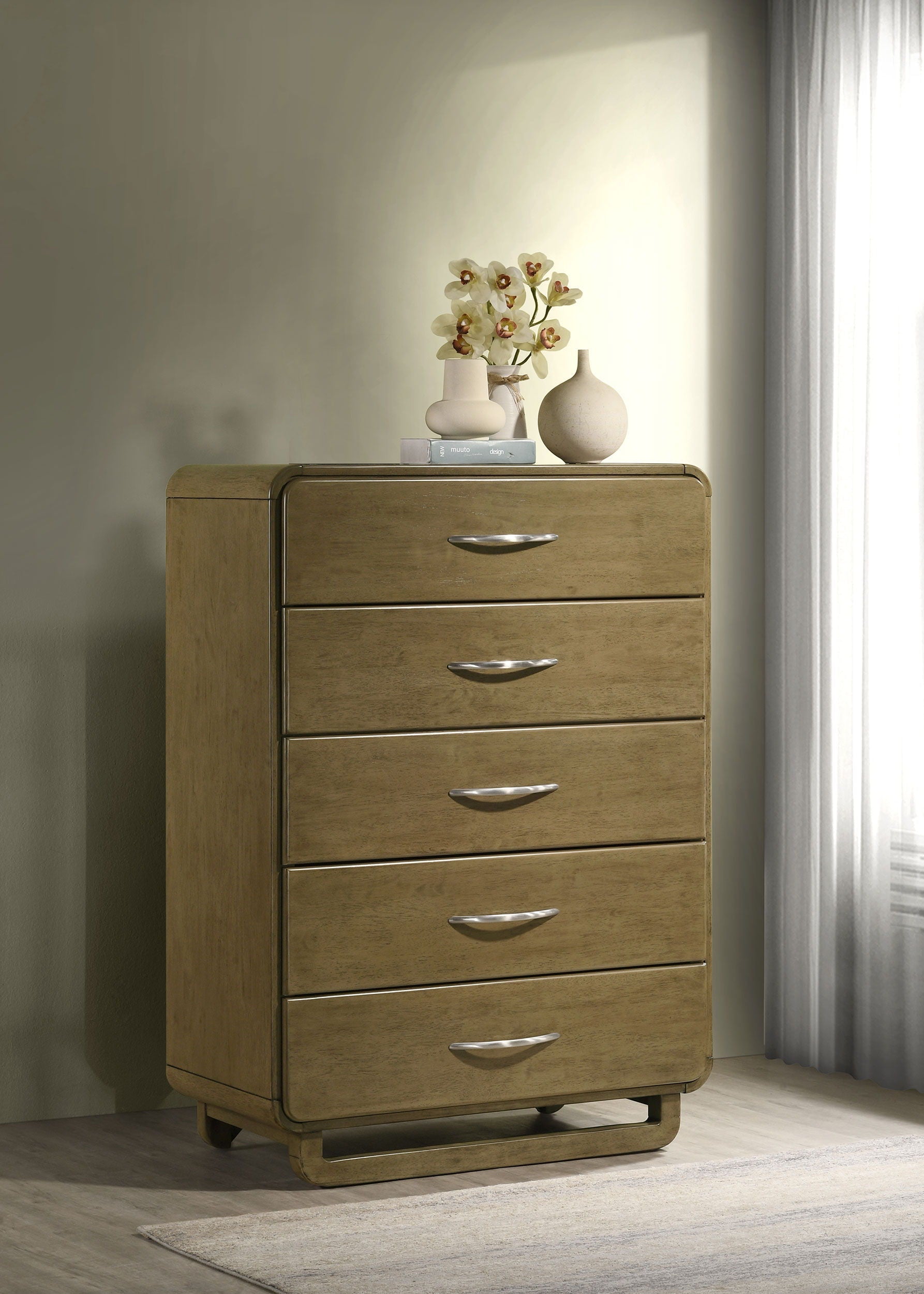 Coaster Fine Furniture Amsbury - 5-Drawer Chest Of Drawers - Nutmeg | Meri Furniture