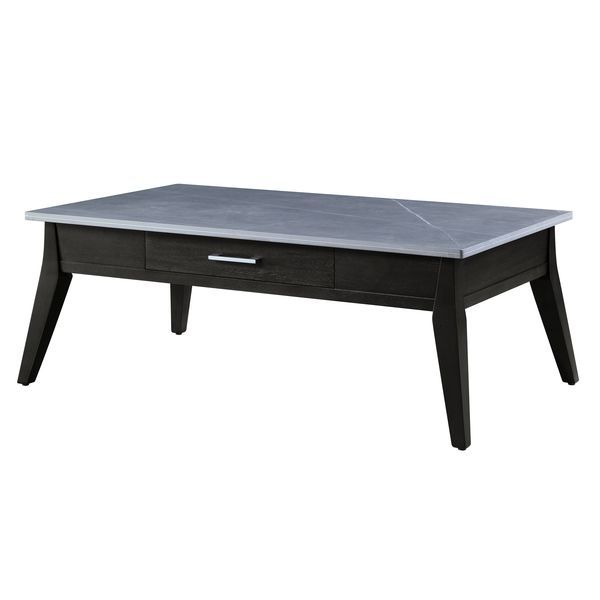ACME Zemocryss - Coffee Table - Marble & Dark Brown Finish | Meri Furniture