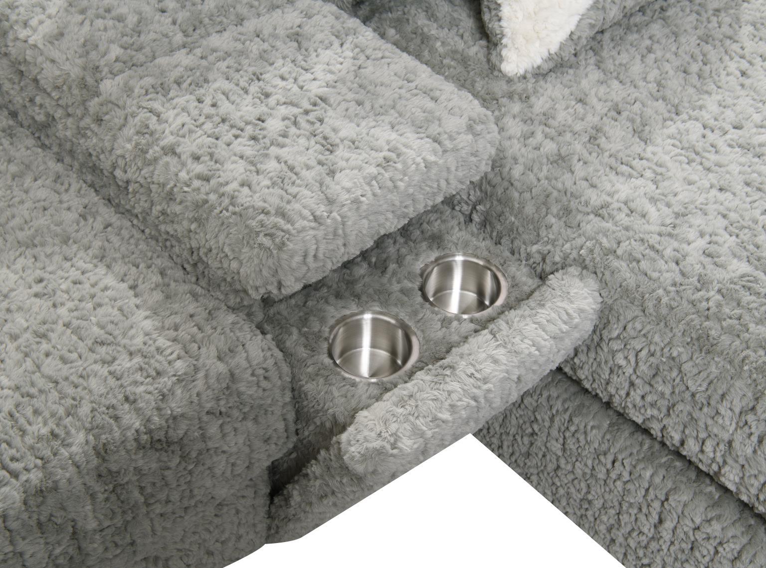 U282 - 6 Piece Setional With Right Chaise (1 LAF + 1 Wedge + 2 Armless Chair + 1 Console + 1 RAF Chaise) - Gray
