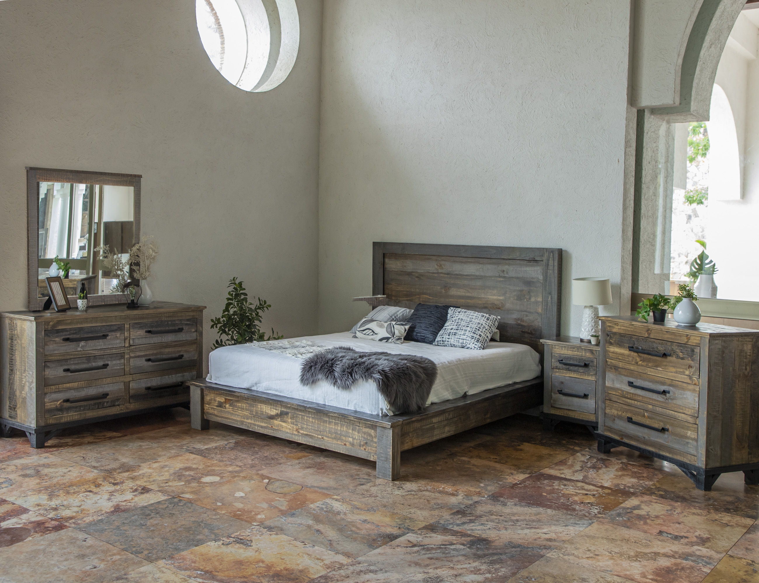 International Furniture Direct Loft Brown - Dresser - Two Tone Gray / Brown | Meri Furniture