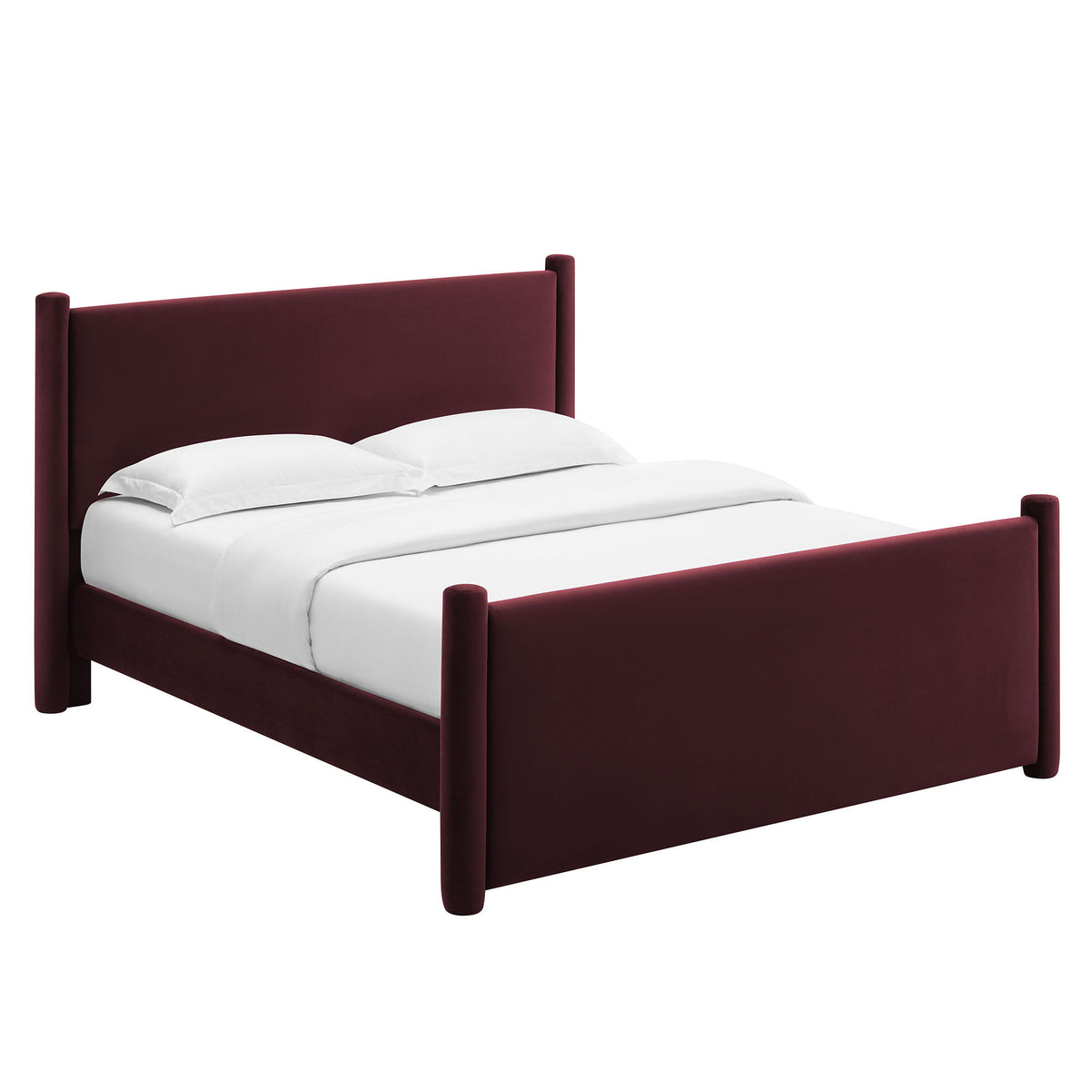 Rael Rounded Post Performance Velvet King Platform Bed by Modway