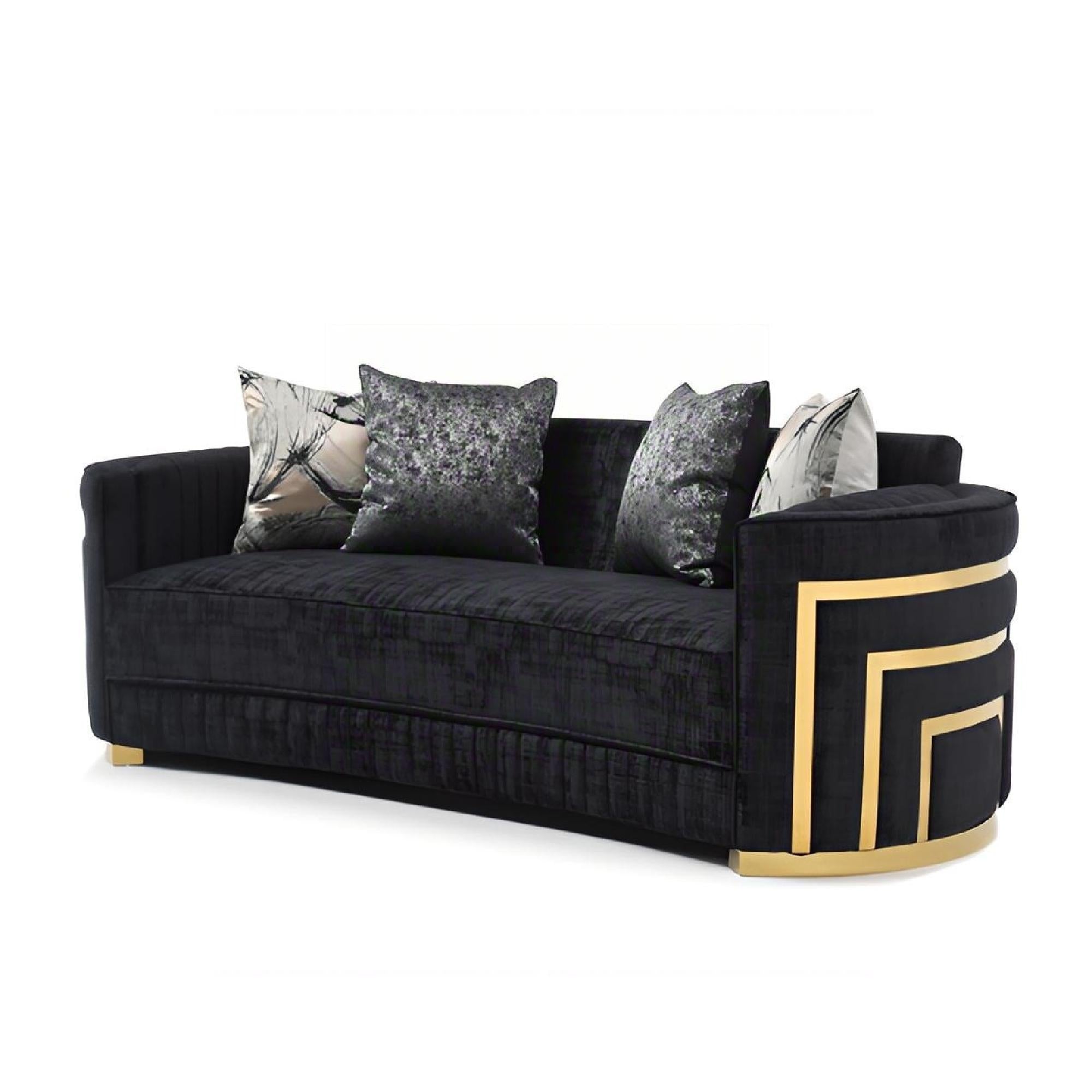 Soledad - Sofa With Upholstery And Hued Accents - Black