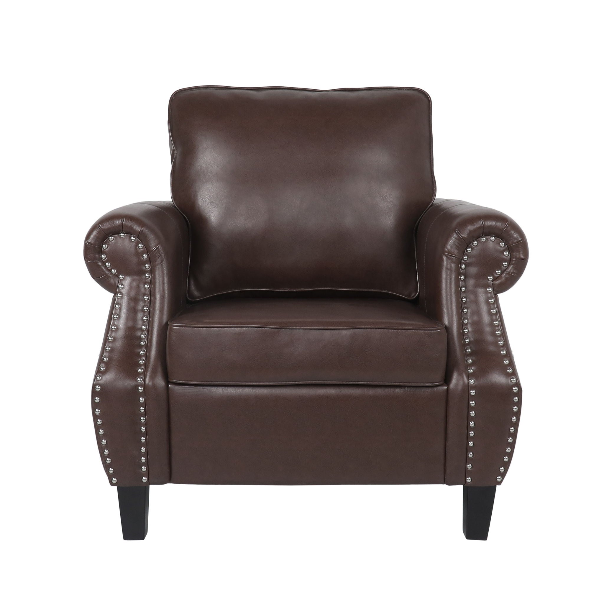 Contemporary Club Chair With Nailhead Trim And Rolled Armrests