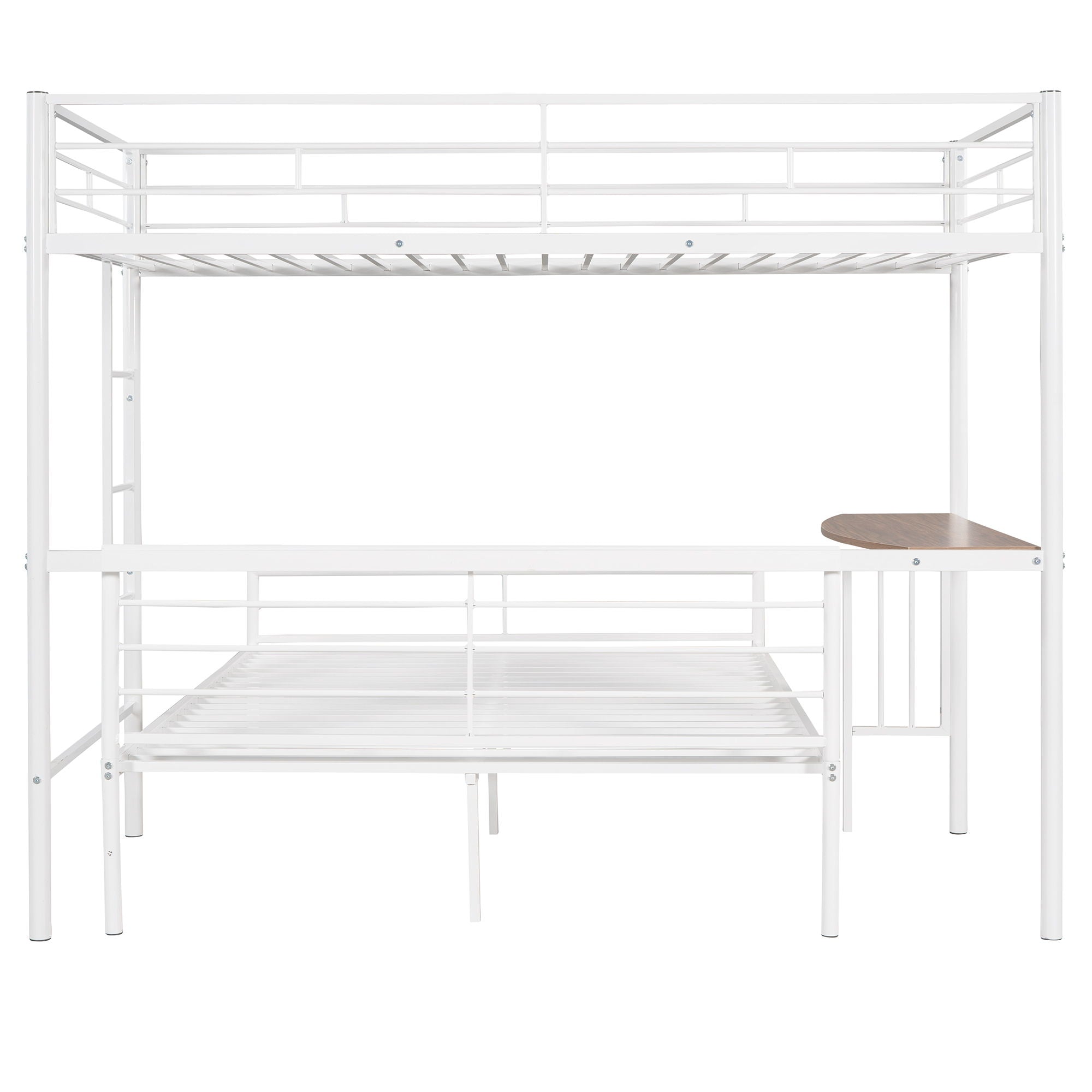 Bunk Bed With Desk, Ladder And Quality Slats For Bedroom
