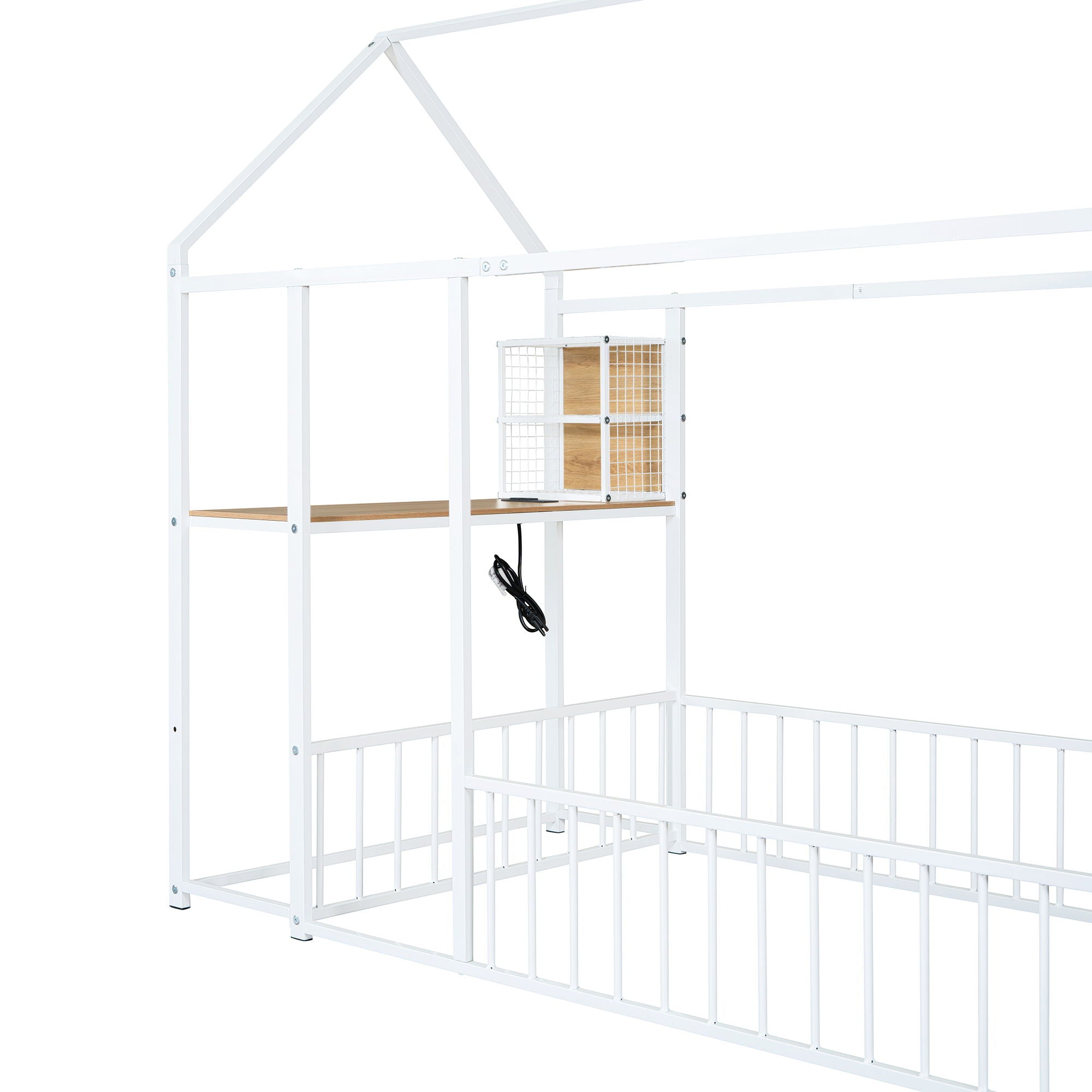 House Frame With Desk, Shelves, Power Outlets And USB Ports
