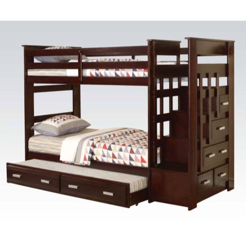 ACME Allentown - Bunk Bed w/Storage Ladder & Trundle | Meri Furniture
