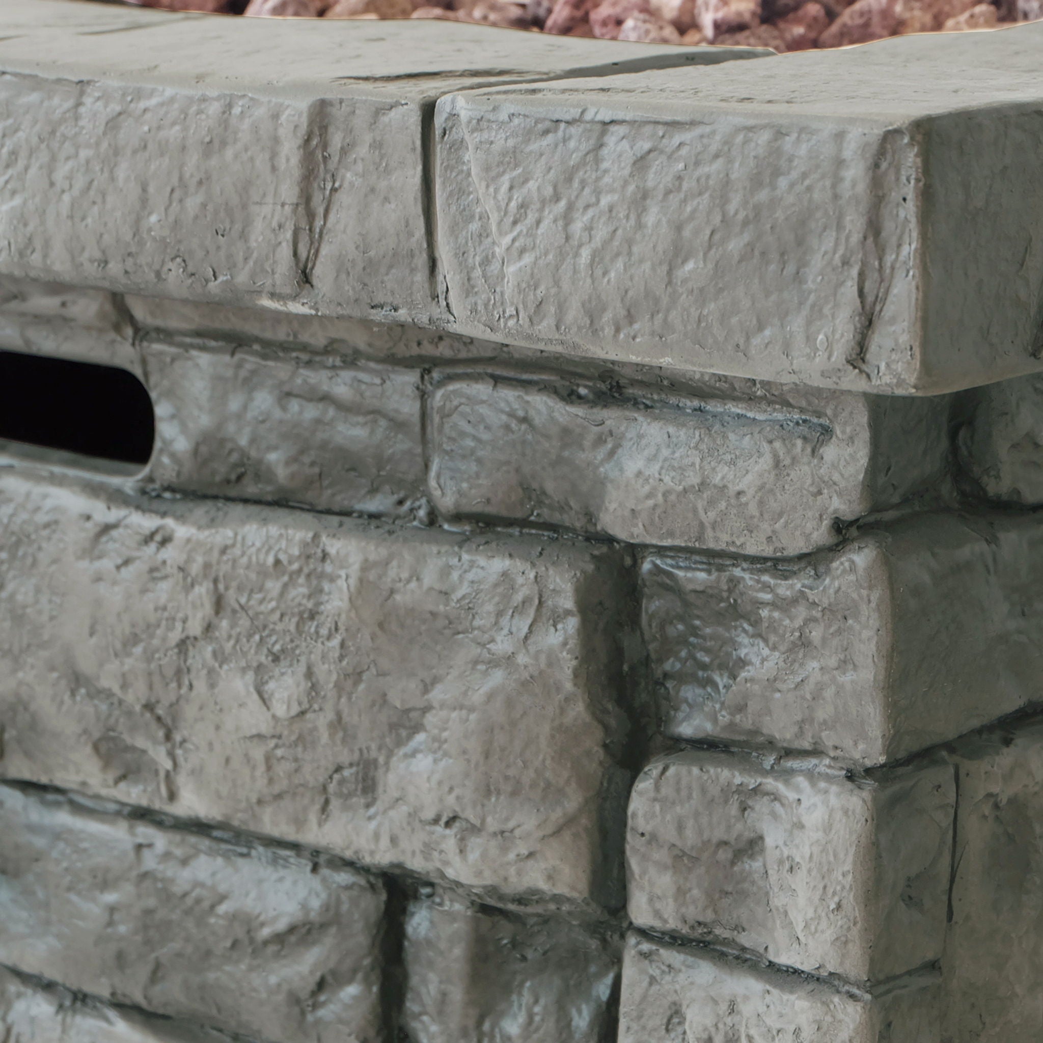 Outdoor Square Propane Fire Pit 40, 000 Btu - Gray