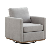 Modern Square Upholstered Swivel Accent Chair With Metal Base
