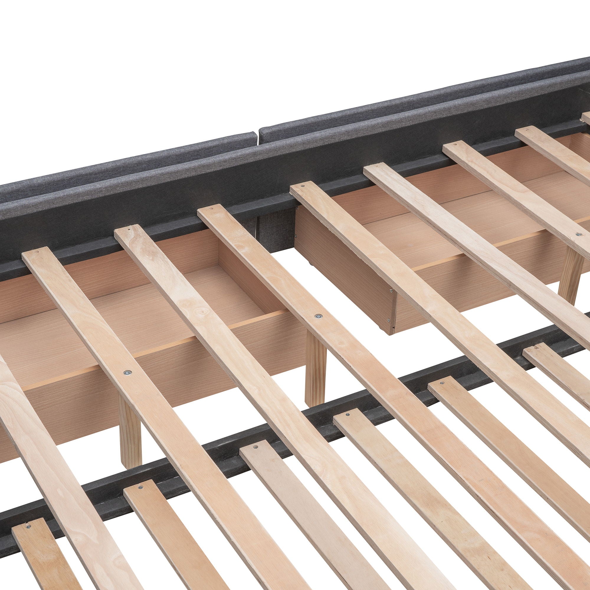 Upholstered Platform Bed With Classic Headboard And Drawers, No Box Spring Needed