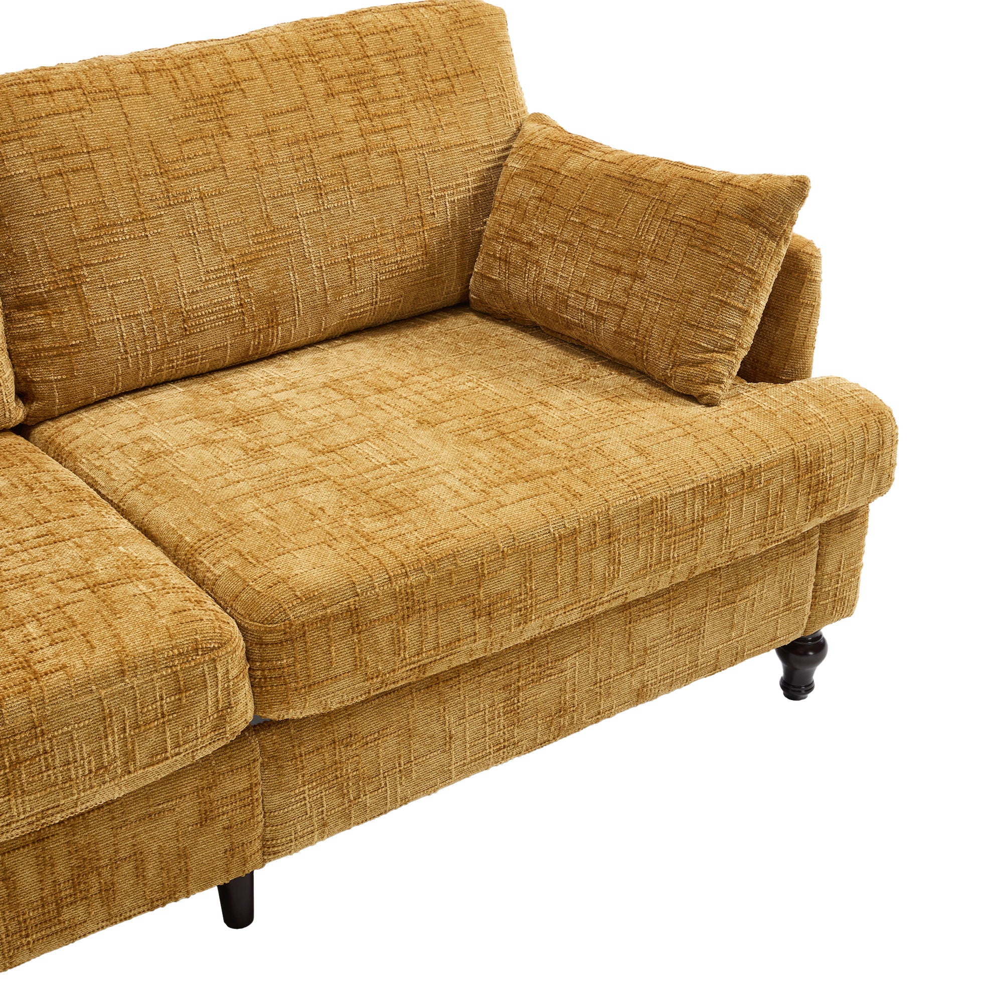 Chenille 2 Seater Sofa With LED Light, USB Charging Port, And Storage Bag