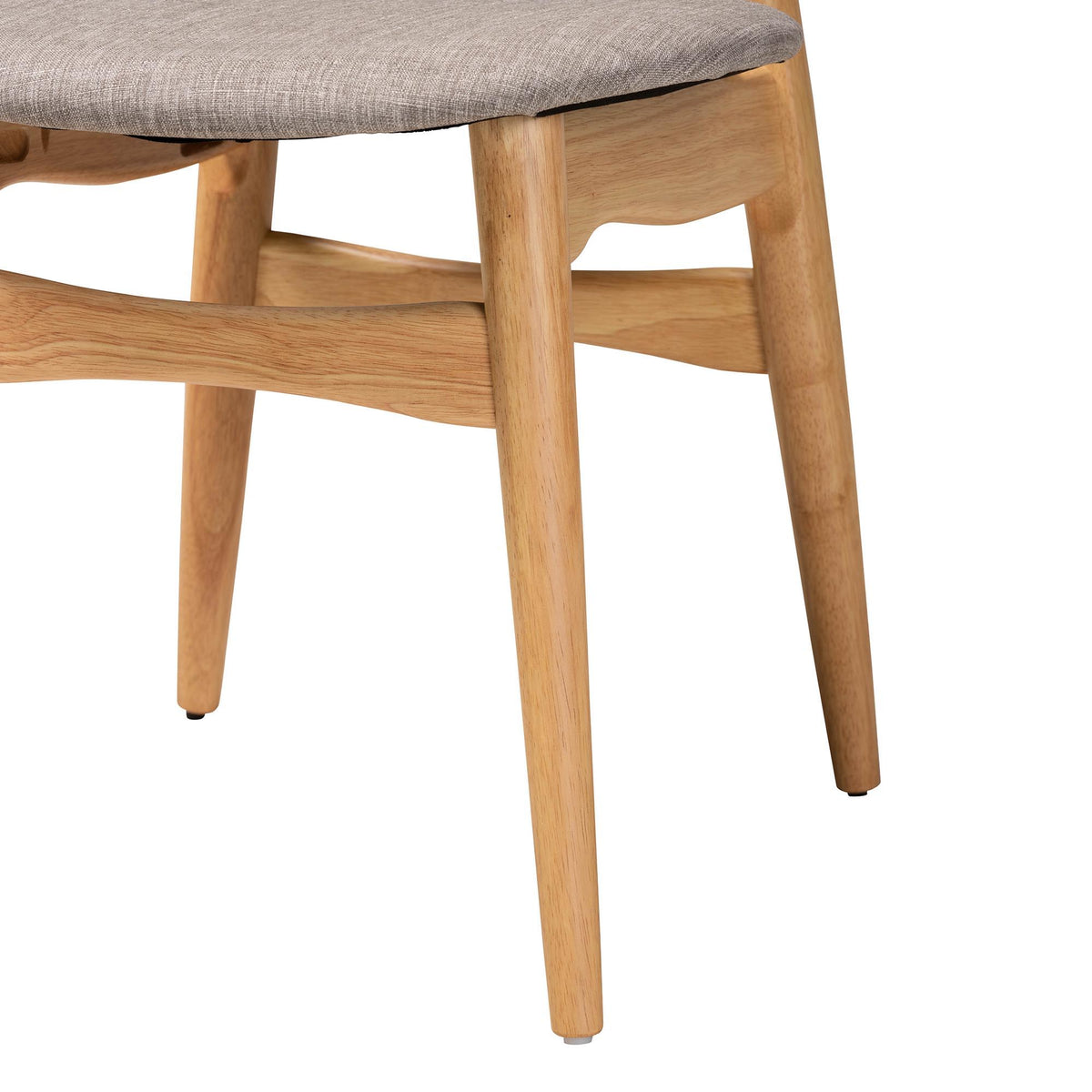Tarana Mid-Century Modern Grey Fabric and Natural Oak Finished Wood 5-Piece Dining Set