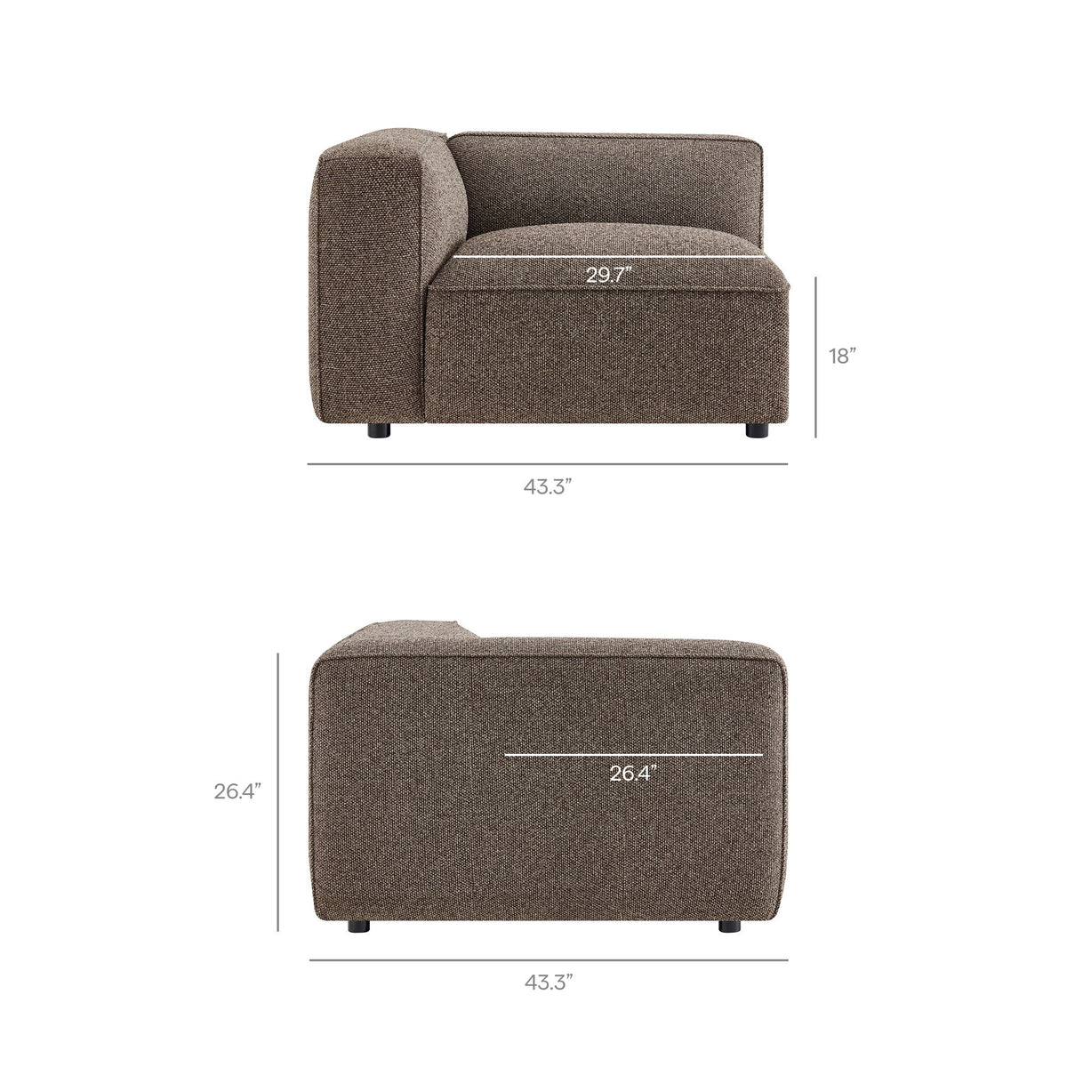 Auren 6 Piece Lattice Bouclé Upholstered Modular Sectional by Modway