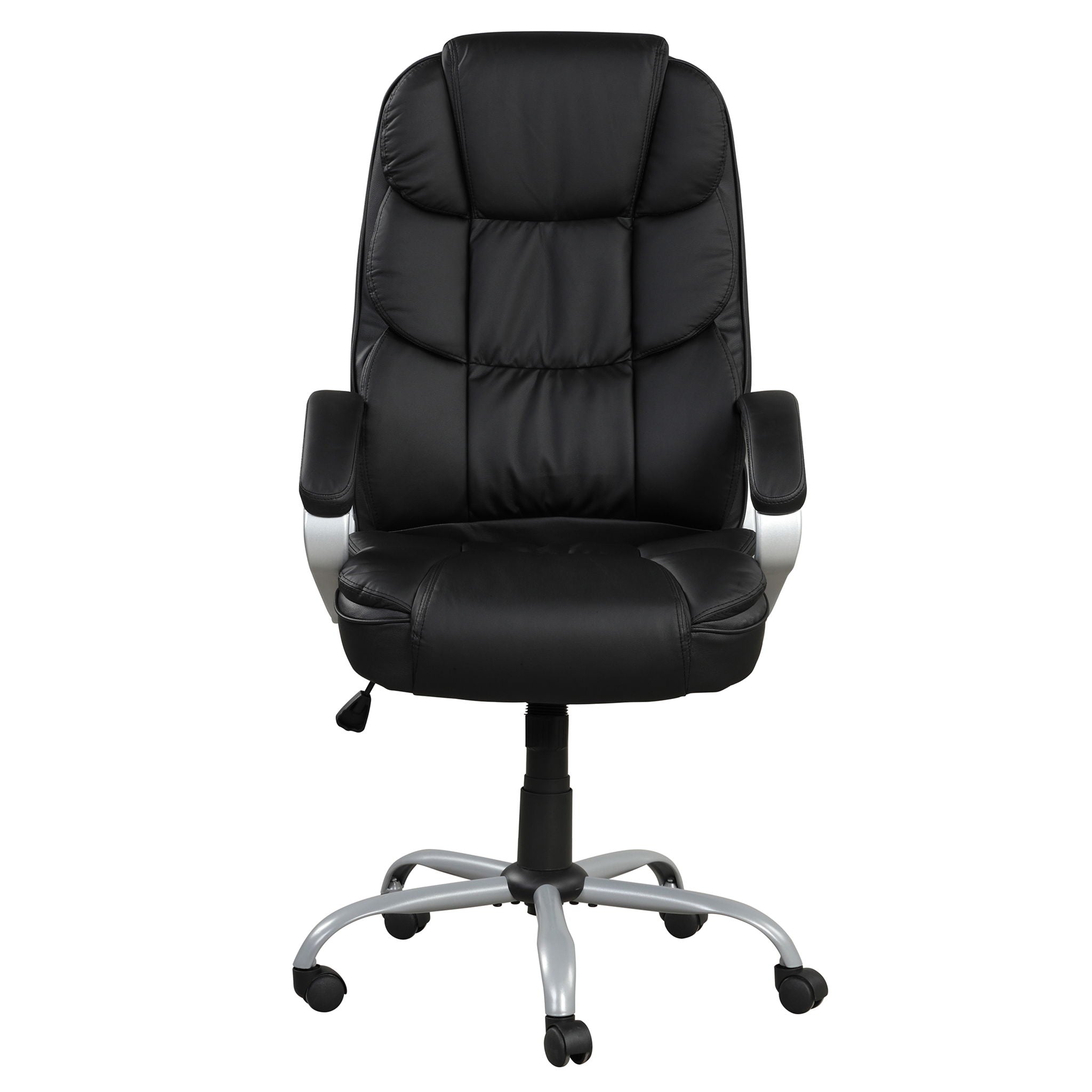 Upholstered Office Chair, Adjustable Height Swivel Chair - Black