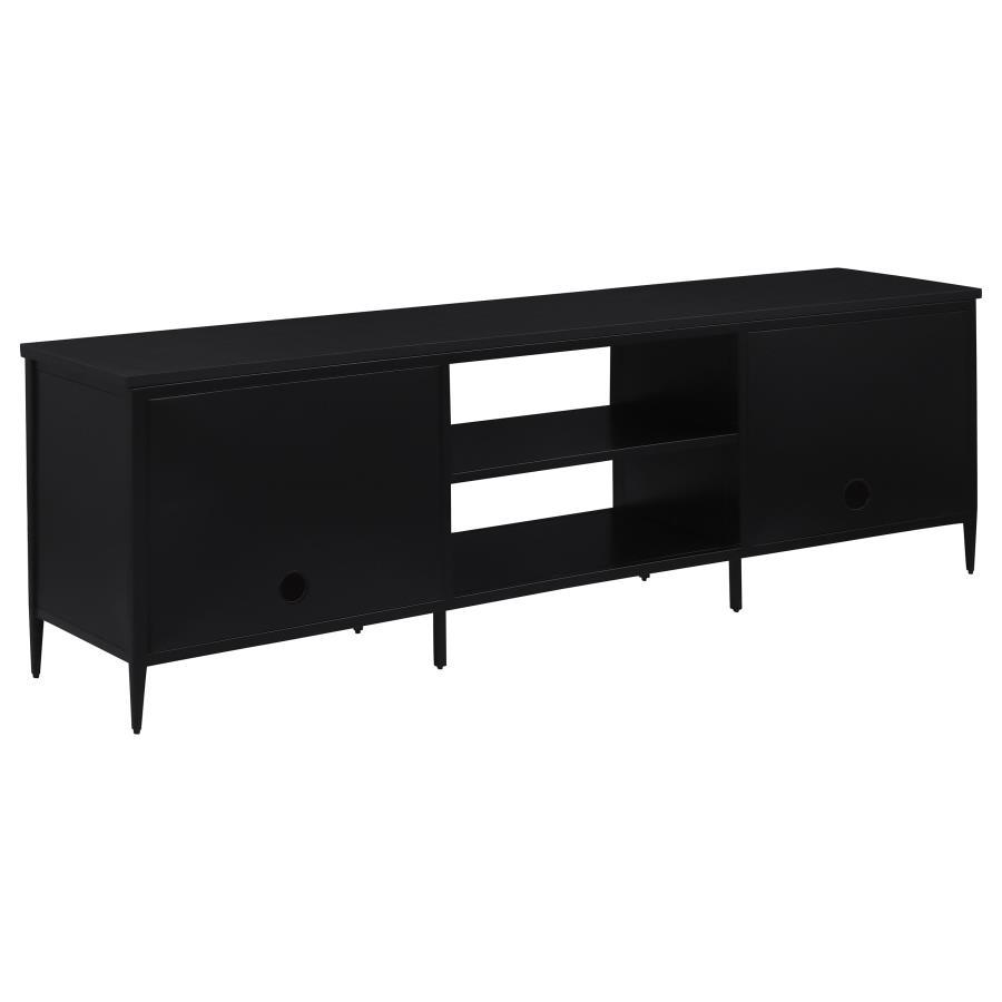 Amherst - 70" 2-Door Metal TV Stand Media Console - Black