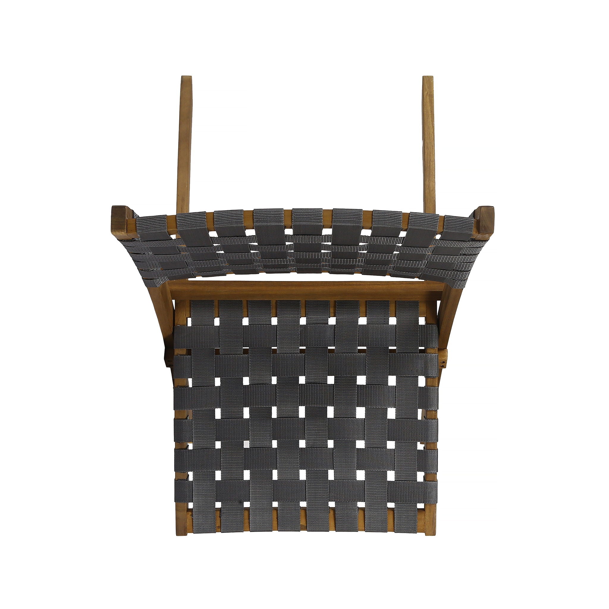 Solidago - Outdoor And Strapping Belt Folding Chairs, (Set of 2) - Black / Brown