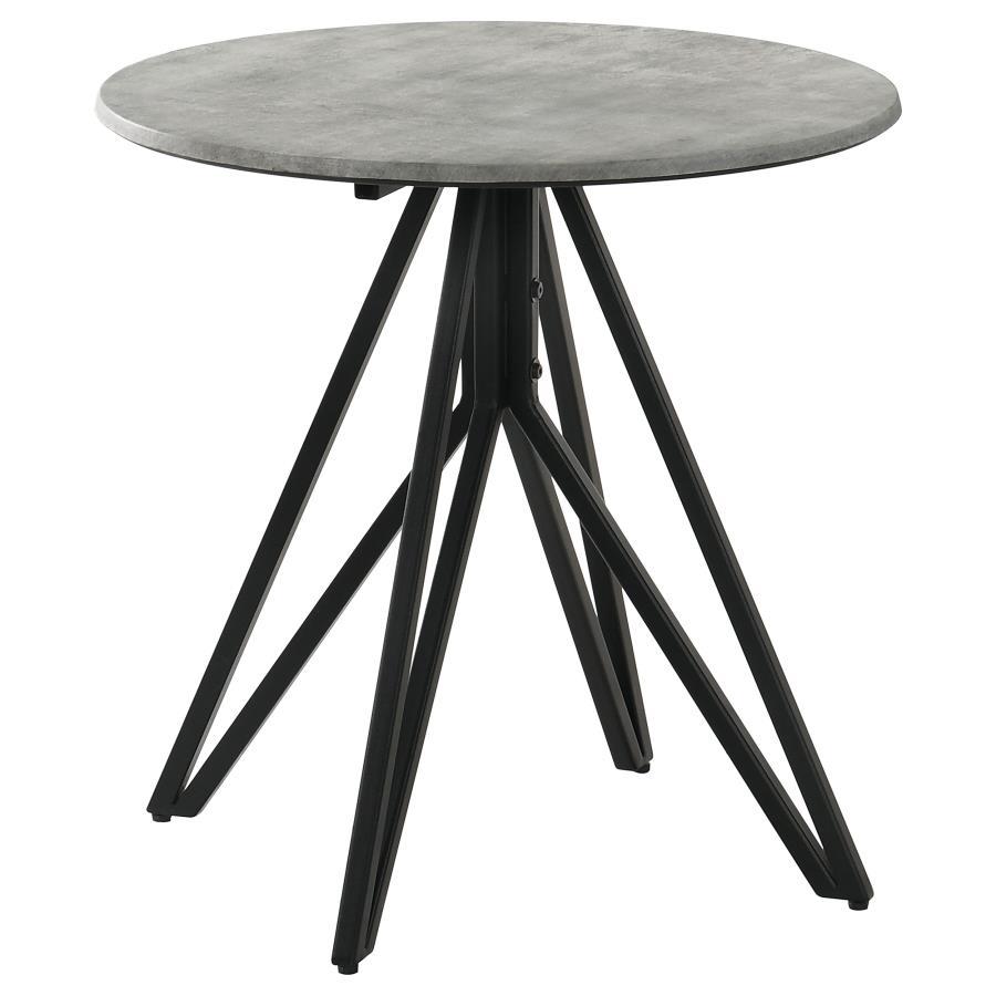 Coaster Fine Furniture Hadi - Round Smart Top Side End Table - Cement | Meri Furniture