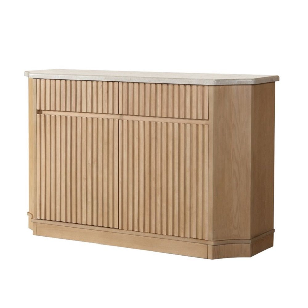 ACME Qwin - Server With Marble Top - Oak | Meri Furniture