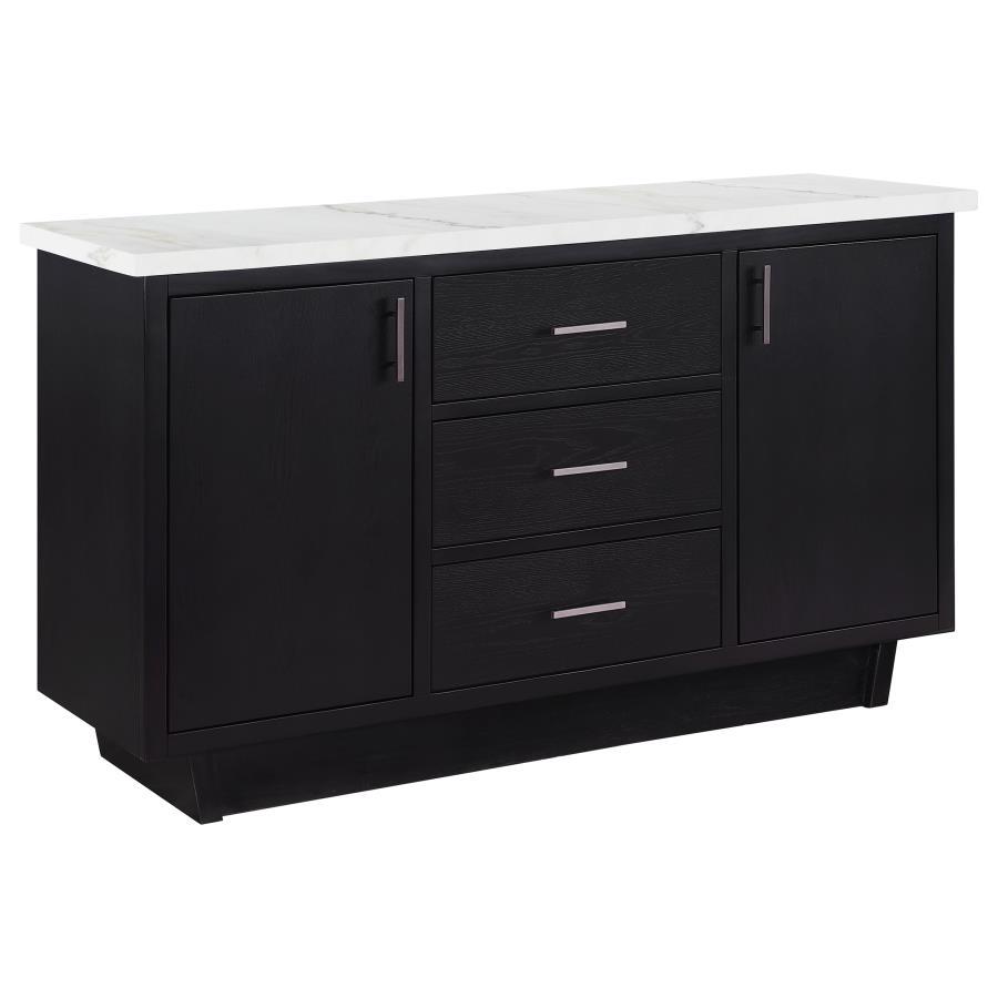 Coaster Fine Furniture Sherry - 3-Drawer Marble Top Sideboard Buffet - Rustic Espresso | Meri Furniture