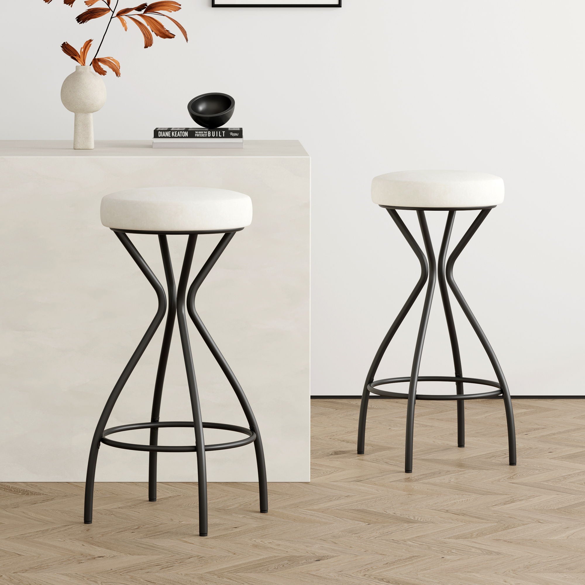 Modern Backless Bar Stools For Kitchen Island (Set of 2)