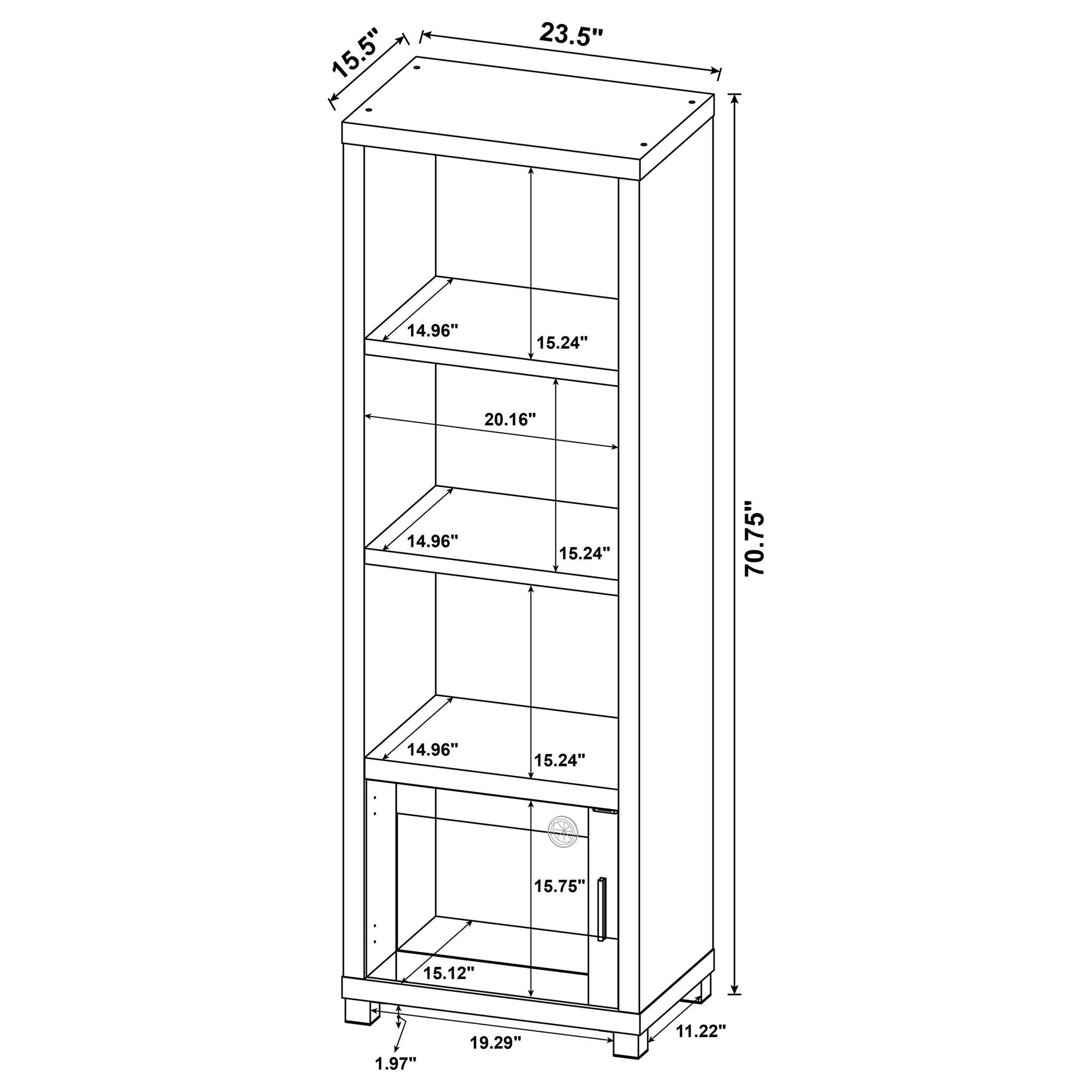 Sachin 3-piece 79-inch TV Entertainment Center Dark Pine