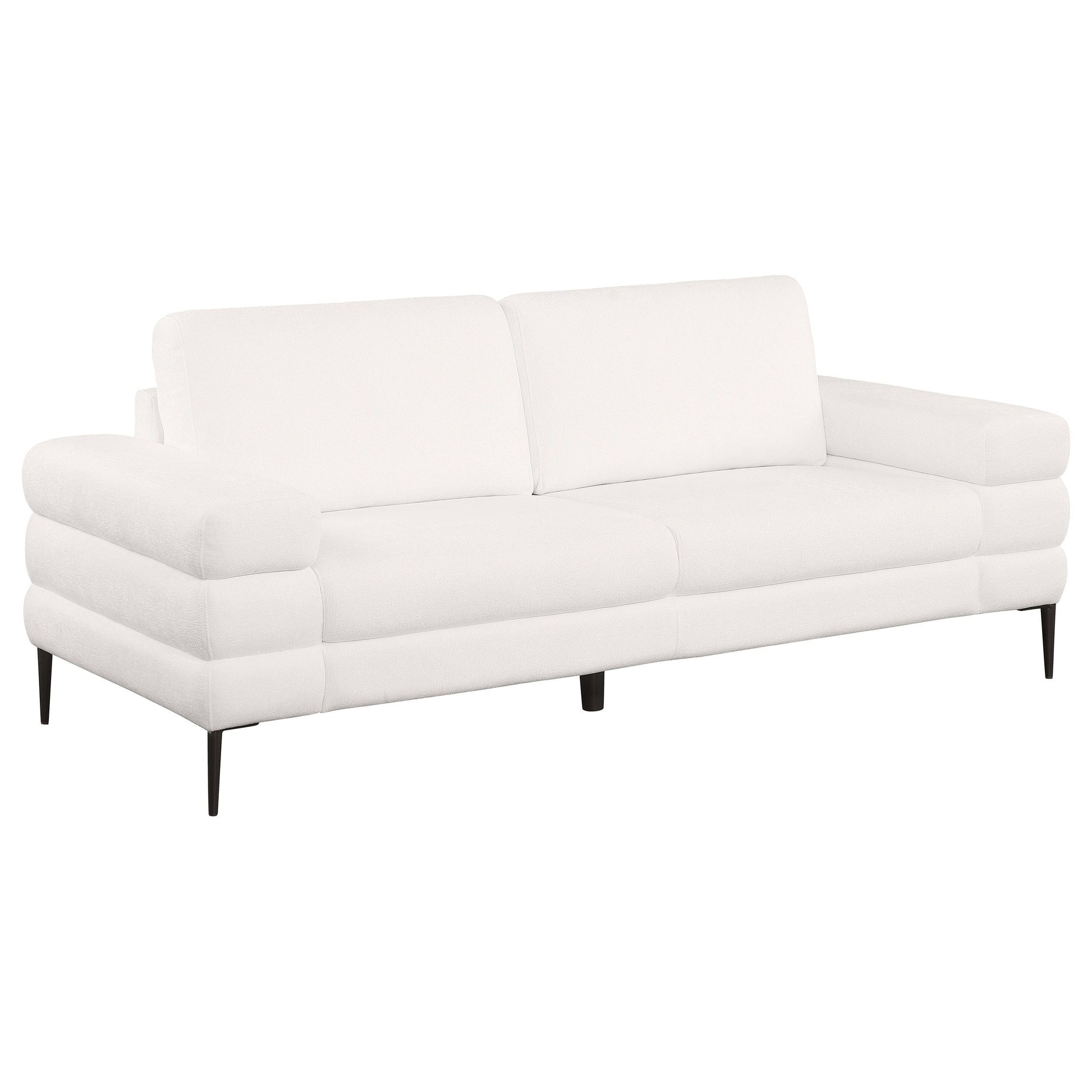 Coaster Fine Furniture Jessel - Chenille Upholstered Track Arm Sofa - Ivory | Meri Furniture