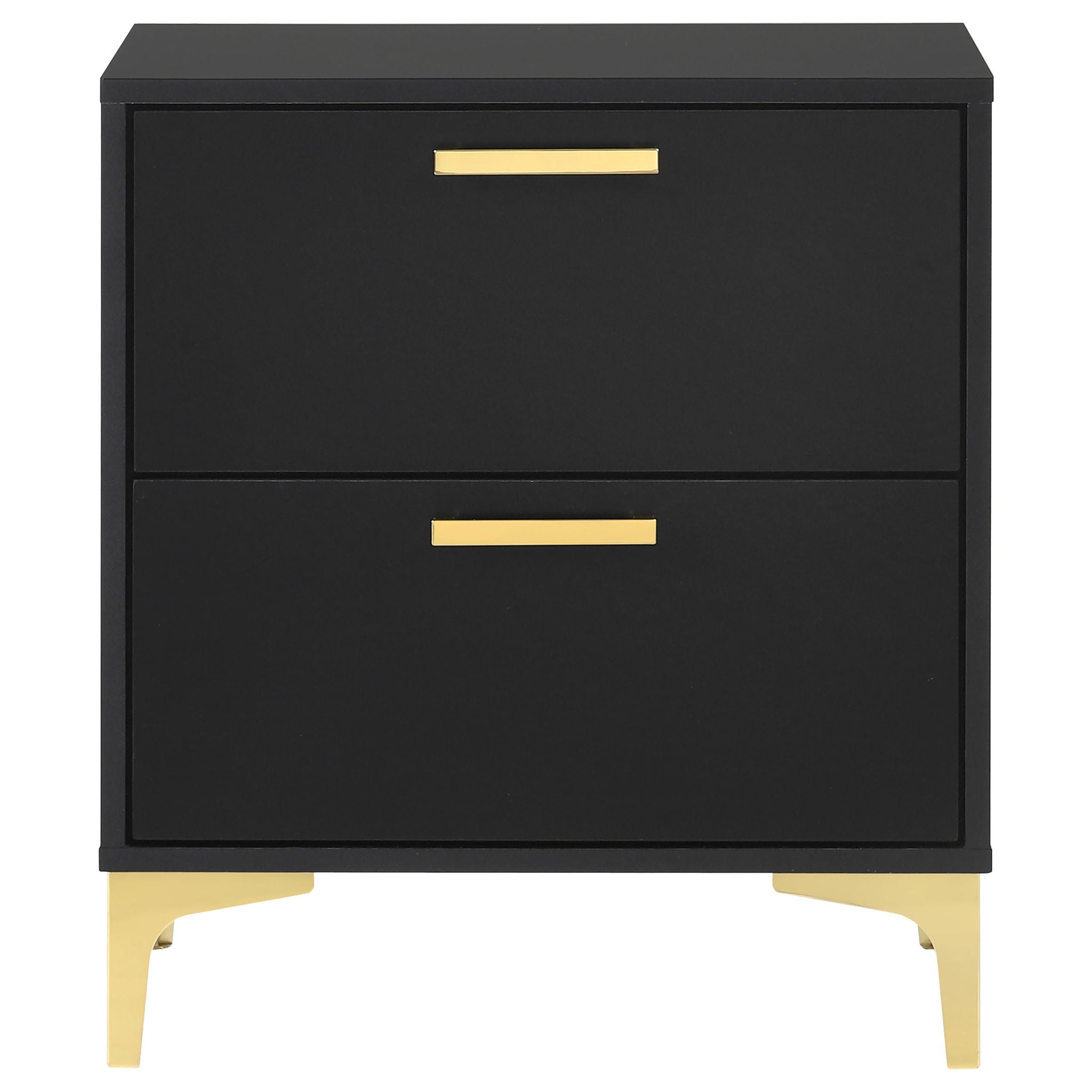 2 Drawer Rectangular Nightstand - Black