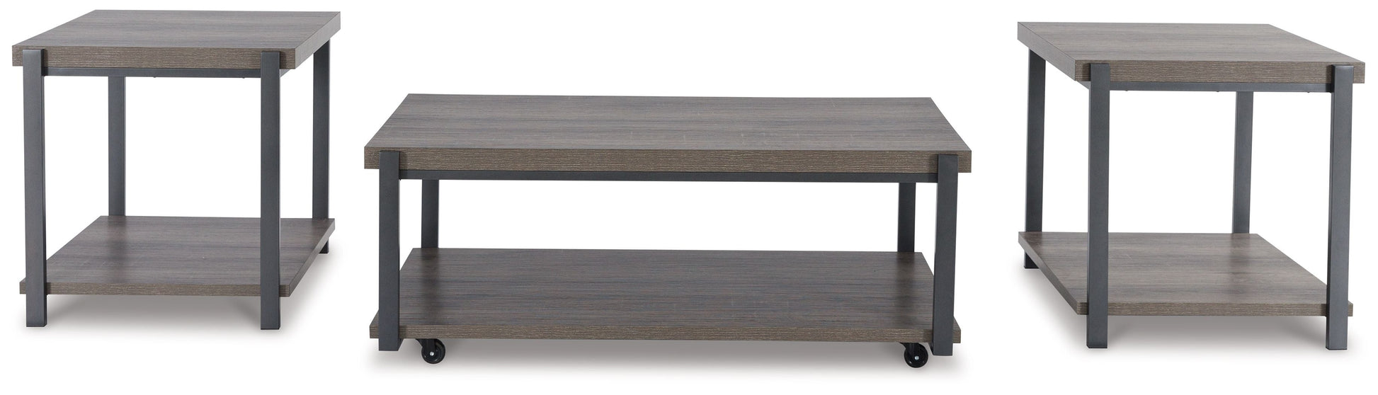 Signature Design by Ashley® Wilmaden - Gray / Black - Occasional Table Set (Set of 3) | Meri Furniture