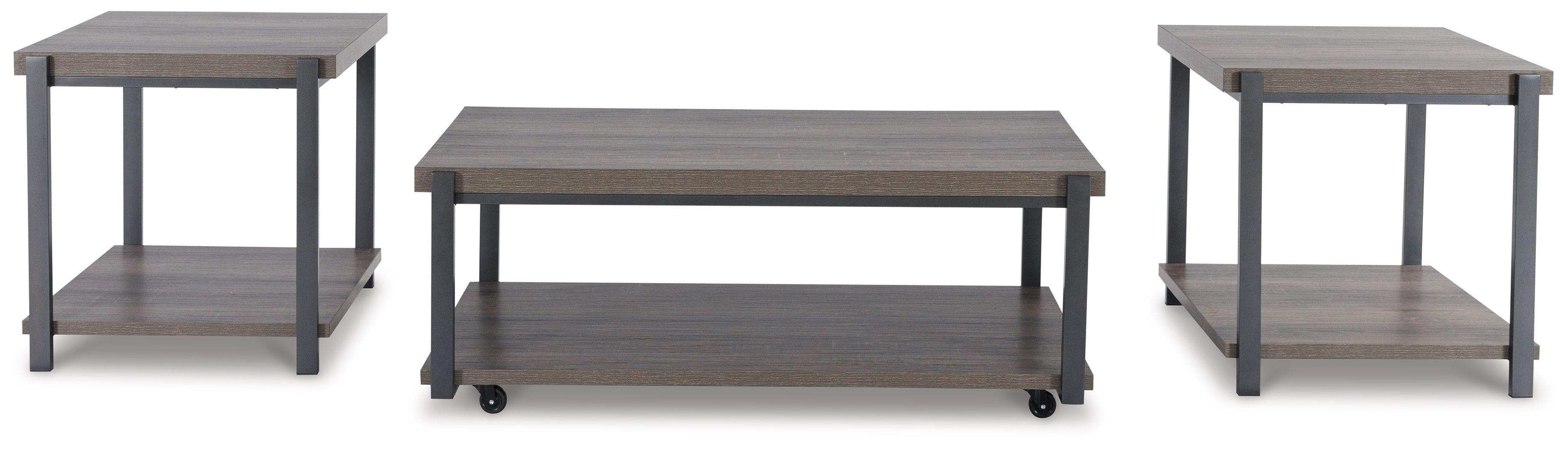 Signature Design by Ashley® Wilmaden - Gray / Black - Occasional Table Set (Set of 3) | Meri Furniture