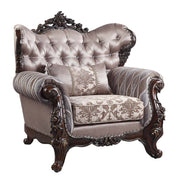 ACME Benbek - Chair - Fabric & Antique Oak Finish | Meri Furniture